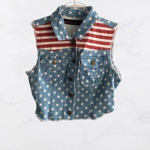 Material Girl American flag vest